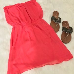 Express chiffon tube top strapless dress